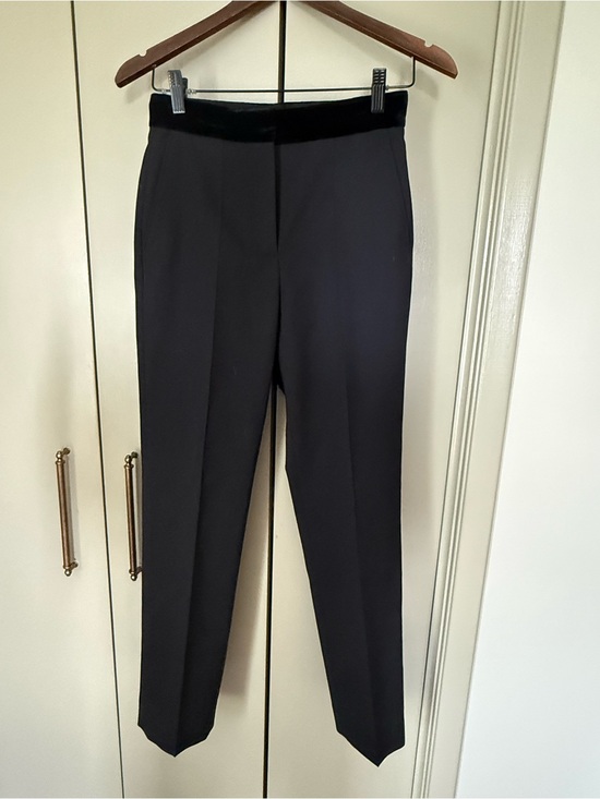 Sandro Pants - Sandro Black Tailored Ankle Pants Velvet Waistband Size 34